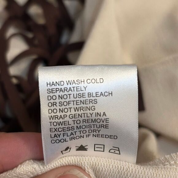 NWOT Cruel Denim Fringe Back Hem Western Cream Top Large - Picture 7 of 7